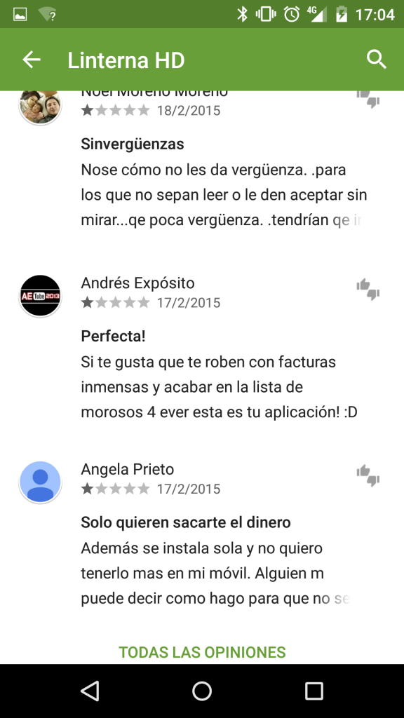 comentarios linterna HD