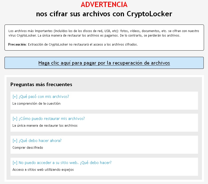 advertencia cryptolocker