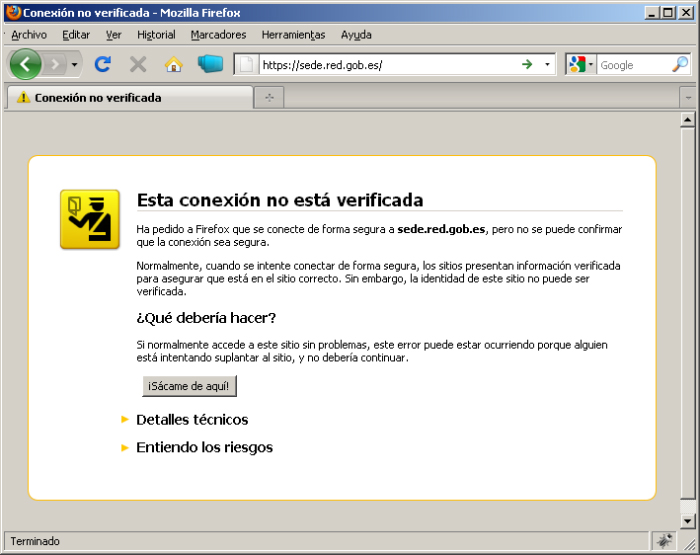 conexion no verificada