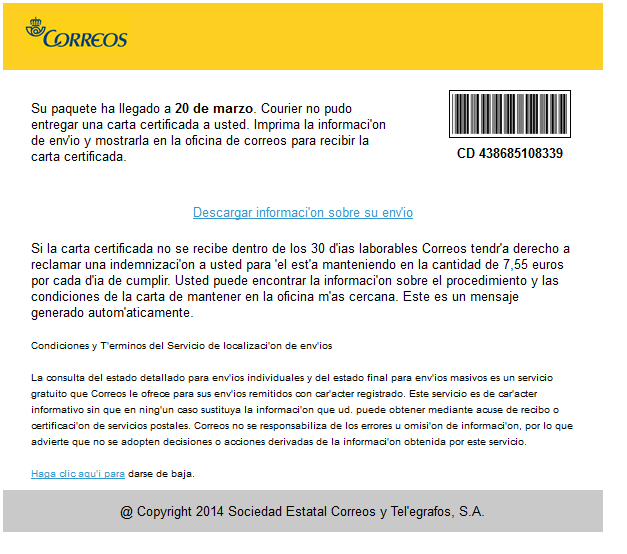 correos virus