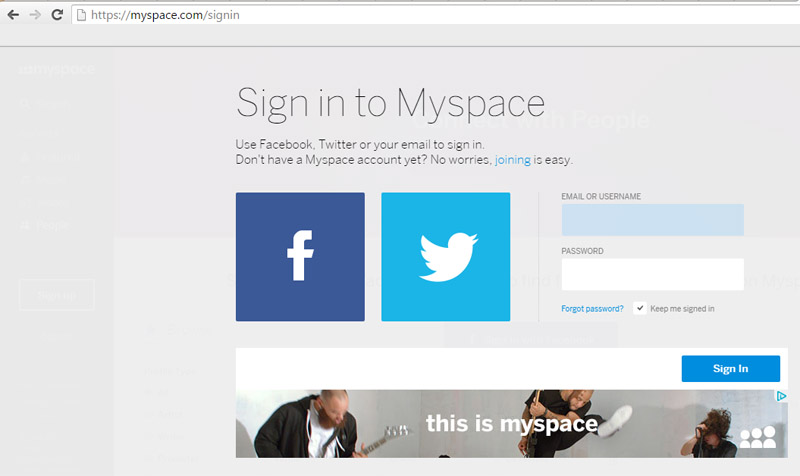 contraseñas Myspace