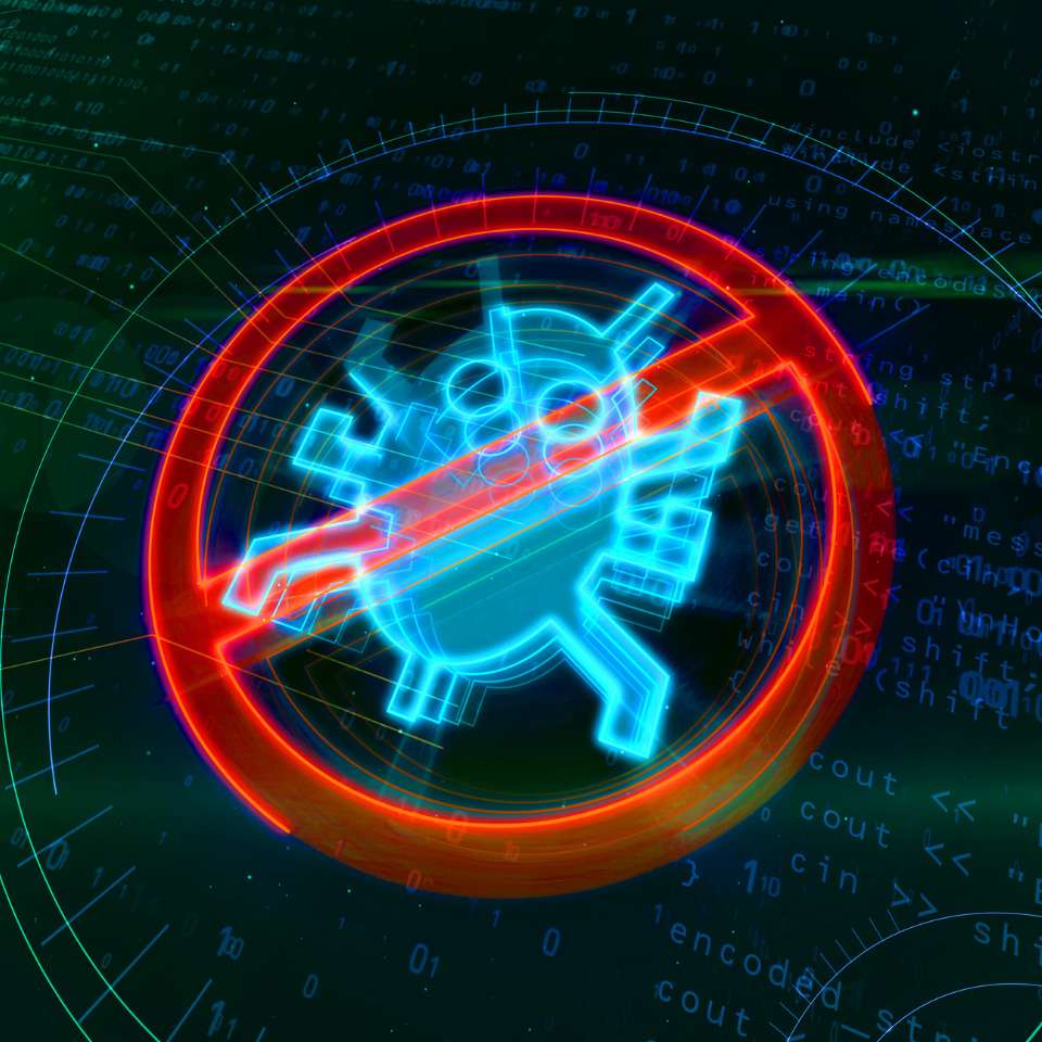 Virus Informatique Logo Malicious Computer Virus Monster Cartoon Black