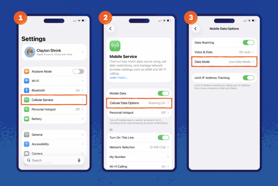 activez le mode de données faibles