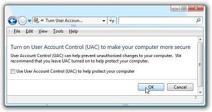 UAC control