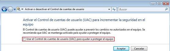 Control UAC