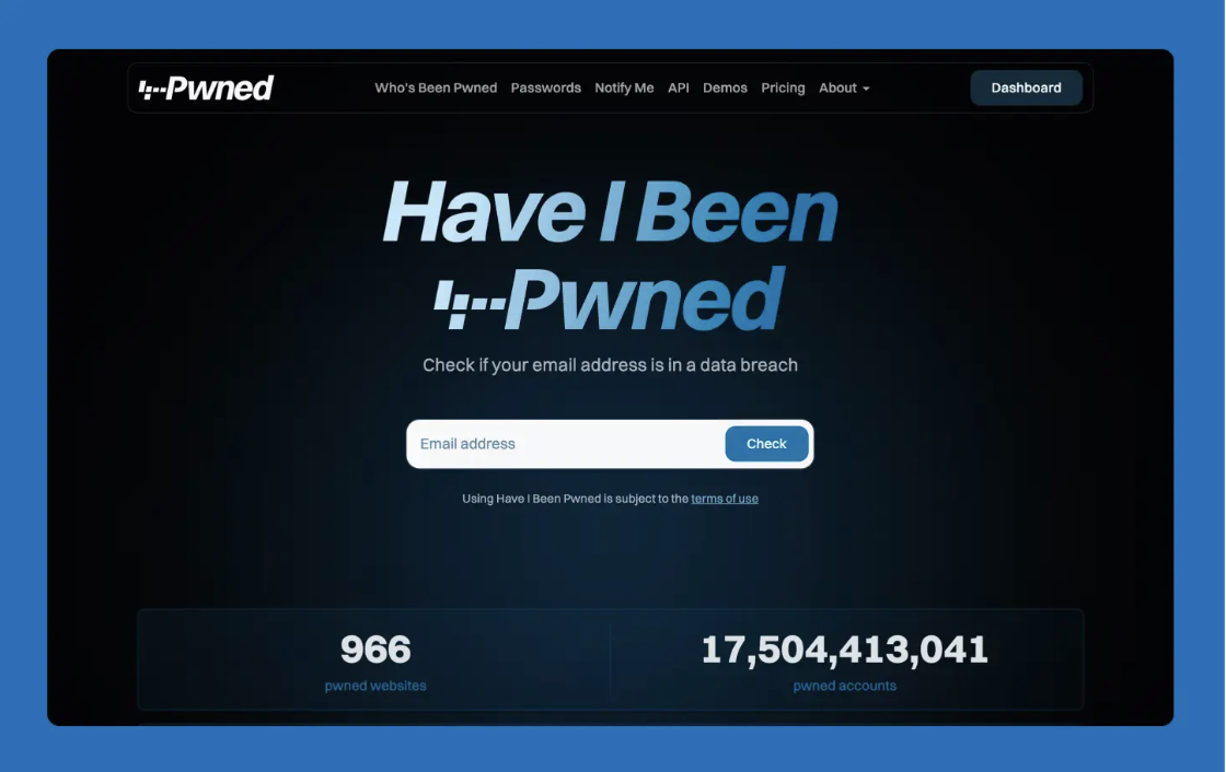 Have I Been Pwned email
