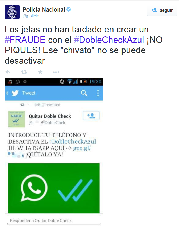 doble çek azul whatsapp