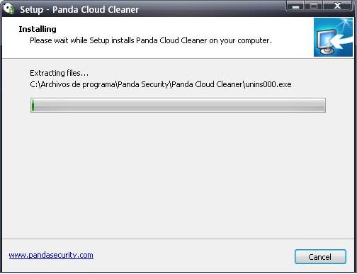 Panda Cloud Cleaner extrayendo ficheros