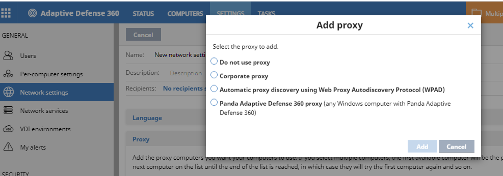 Proxy settings and fallback