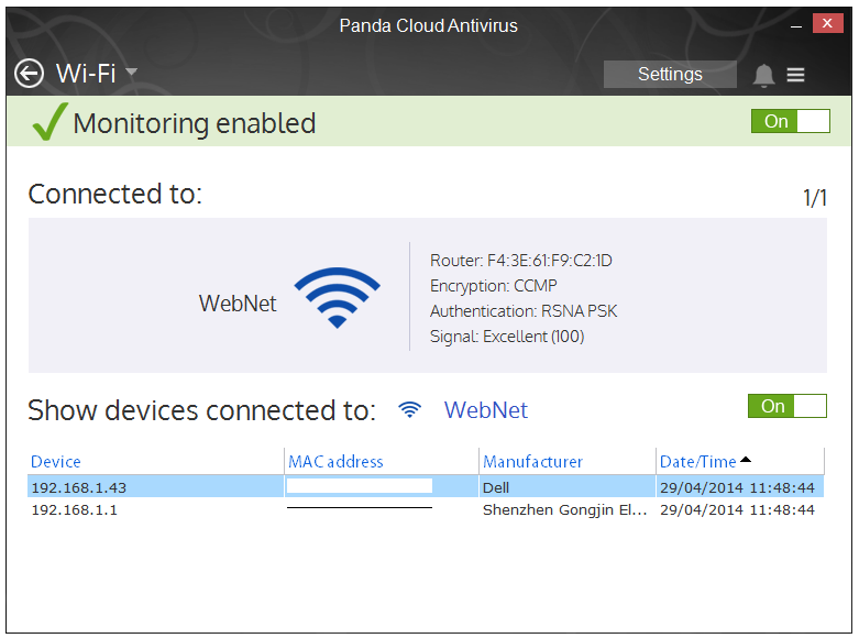 Wi-Fi Processes Cloud AV