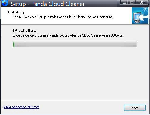 Panda Cloud Cleaner extracting
