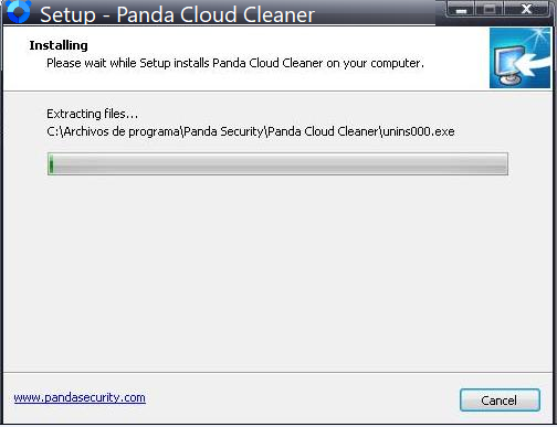 Panda Cloud Cleaner extrayendo ficheros