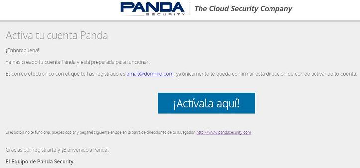 Activar Panda Account