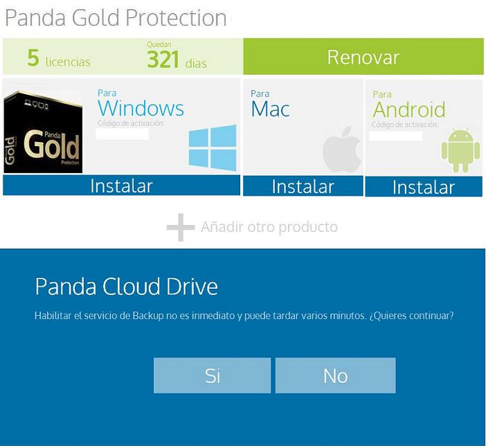 Activar Panda Cloud Drive