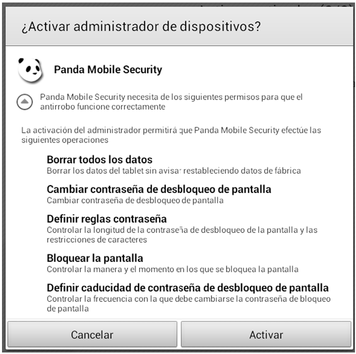 Activar administrador de dispositivos