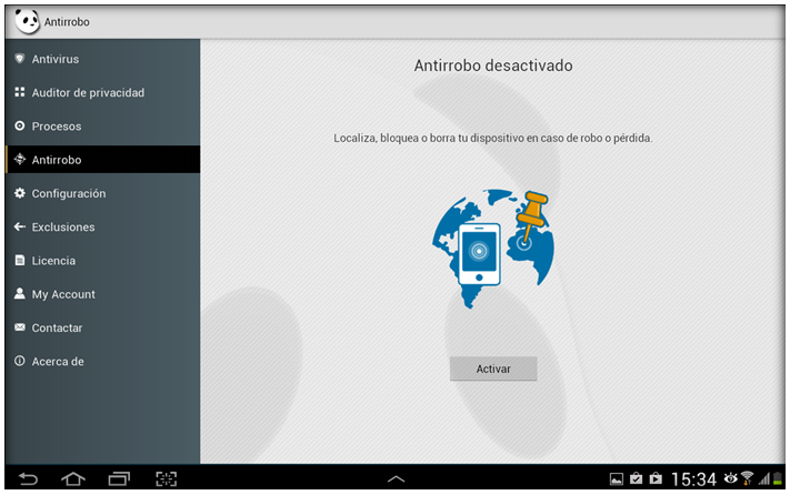 Activar antirrobo