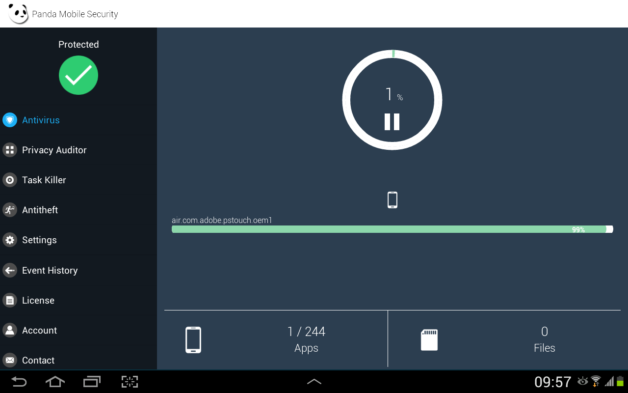 Panda Mobile Security scan