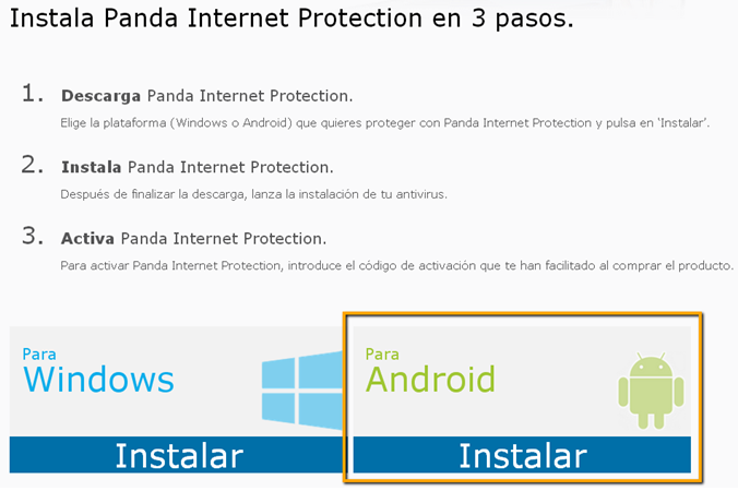 Proteger Android con Panda Internet Protection