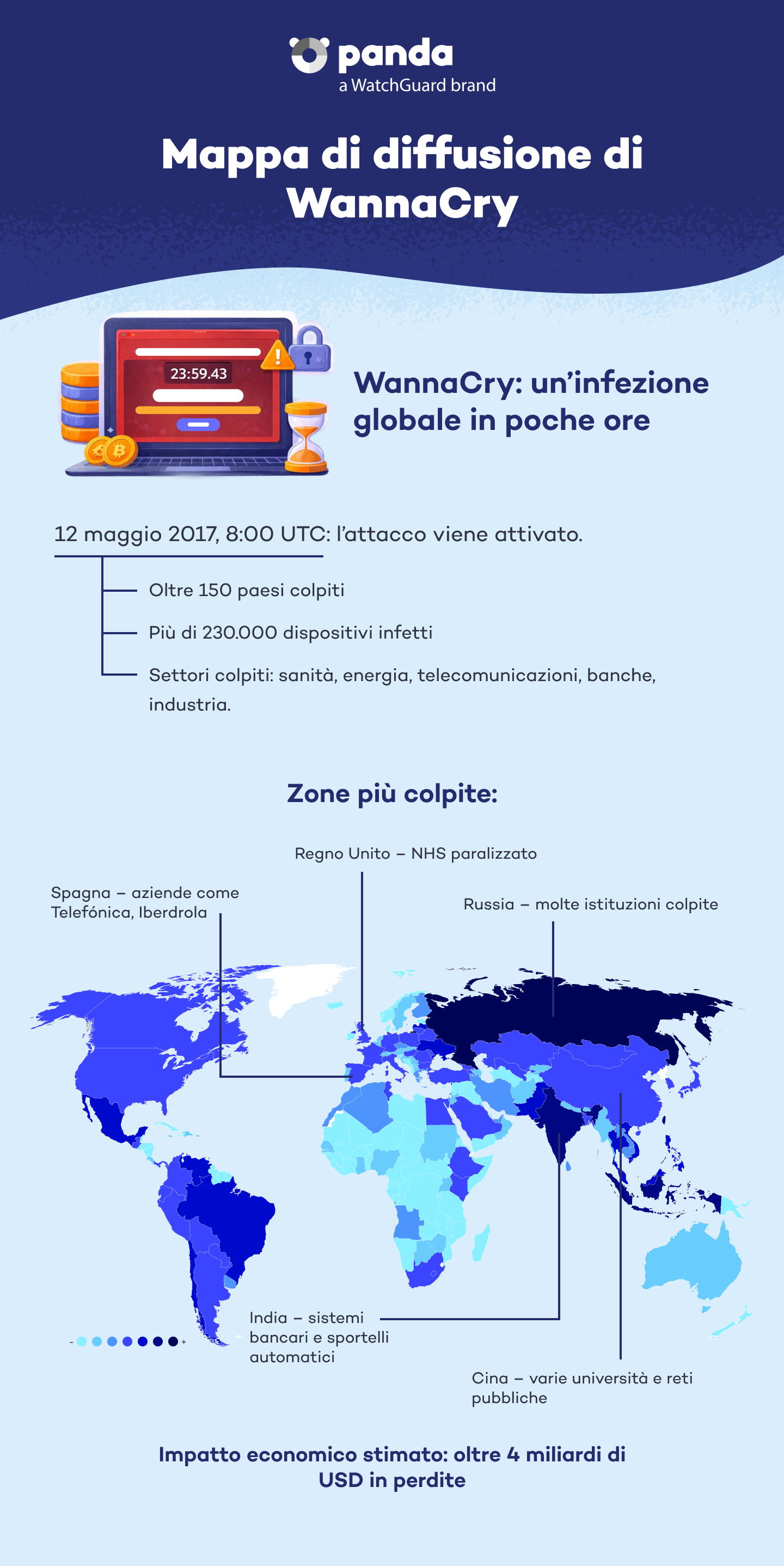 Mappa diffusione WannaCry - Panda Security